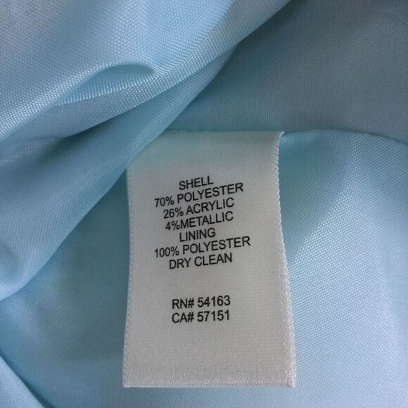 Eliza J Striped Tweed Dress Cream Blue Gold Metallic Shimmer Size 14 - Picture 6 of 10